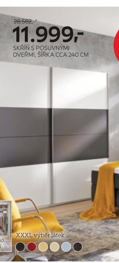 SKŘÍŇ S POSUVNÝMI DVEŘMI, ŠÍŘKA CCA 240 CM