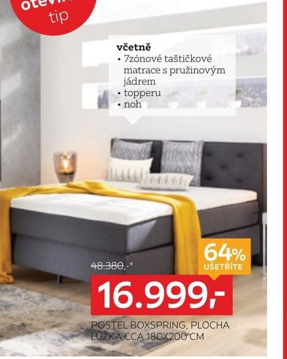 POSTEL BOXSPRING, PLOCHA LŮŽKA CCA 180X200 CM