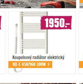Koupelnový radiátor elektrický KD-E 450/960 300W