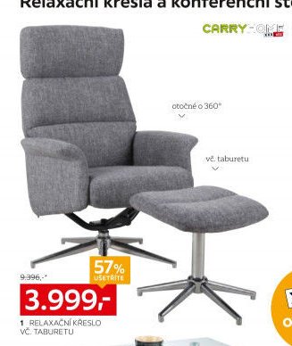 Relaxační křeslo vč. taburetu