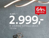 závěsné svítidlo, délka 110 cm