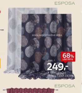 Dekorační látka, cena za bm