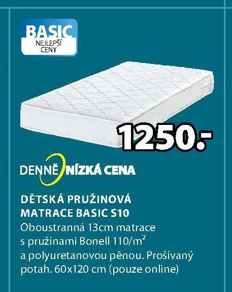 Dětská pružinová matrace BASIC S10