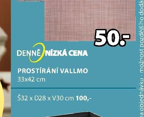PROSTÍRÁNÍ VALLMO