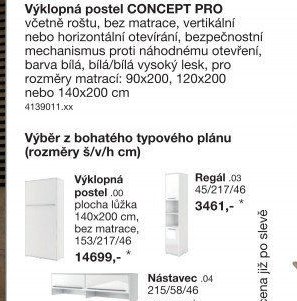Výklopná postel CONCEPT PRO