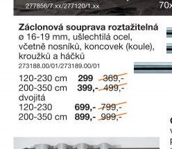Záclonová souprava roztažitelná