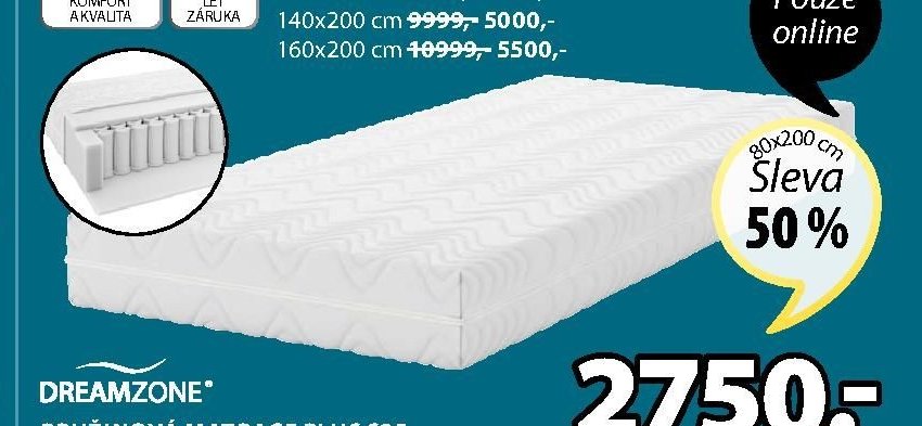 PRUŽINOVÁ MATRACE PLUS S25