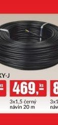 Kabel CYKY-J 3x1,5 černý návin 20 m