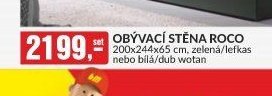 OBÝVACÍ STĚNA ROCO 200x244x65 cm, zelená/lefkas nebo bílá/dub wotan