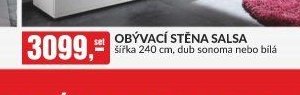 OBÝVACÍ STĚNA SALSA šířka 240 cm, dub sonoma nebo bílá