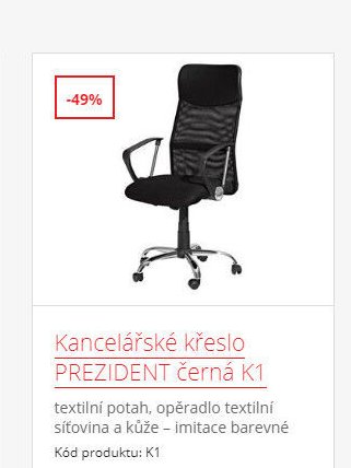 Kancelářské křeslo PREZIDENT černá K1