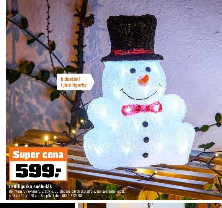 LED figurka sněhulák