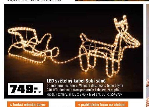 LED světelný kabel Sobí sáně