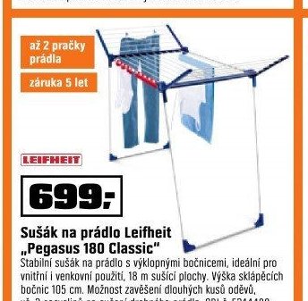 Sušák na prádlo Leifheit „Pegasus 180 Classic“