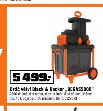 Drtič větví Black & Decker BEGAS5800