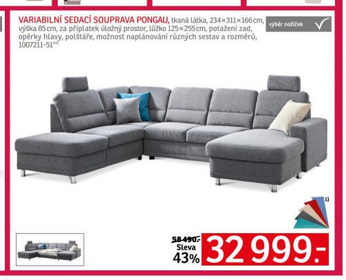 VARIABILNÍ SEDACÍ SOUPRAVA PONGAU