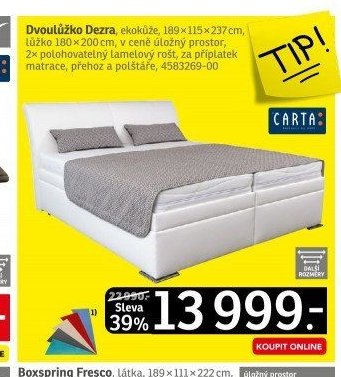 Dvoulůžko Dezra