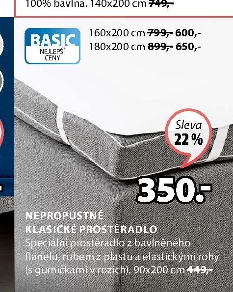 NEPROPUSTNÉ KLASICKÉ PROSTĚRADLO