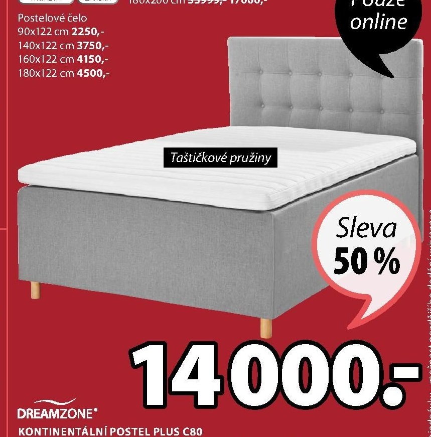 KONTINENTÁLNÍ POSTEL PLUS C80