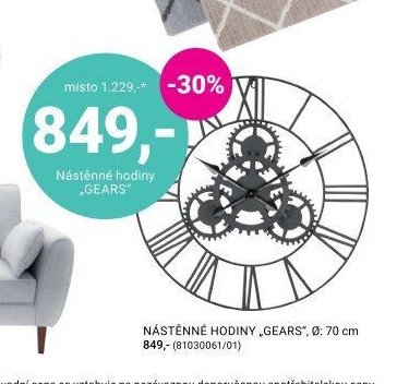 Nástěnné hodiny GEARS