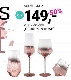 SKLENIČKY NA SEKT „CLOUDS IN ROSE“