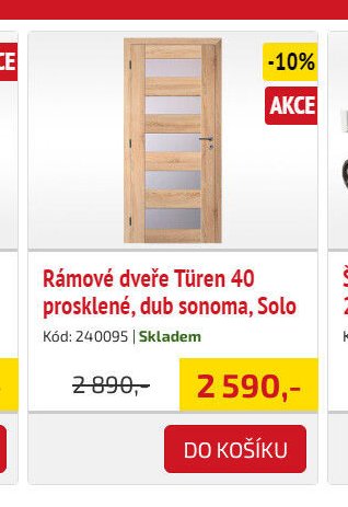 Rámové dveře Türen 40 prosklené, dub sonoma, Solo