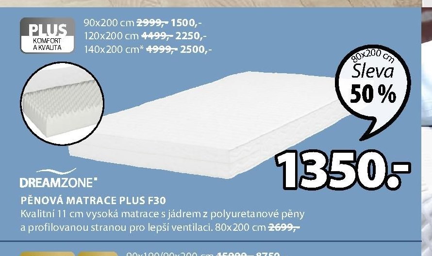 Pěnová matrace PLUS F30