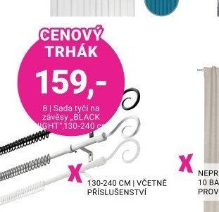 Sada tyčí na závěsy „BLACK NIGHT“
