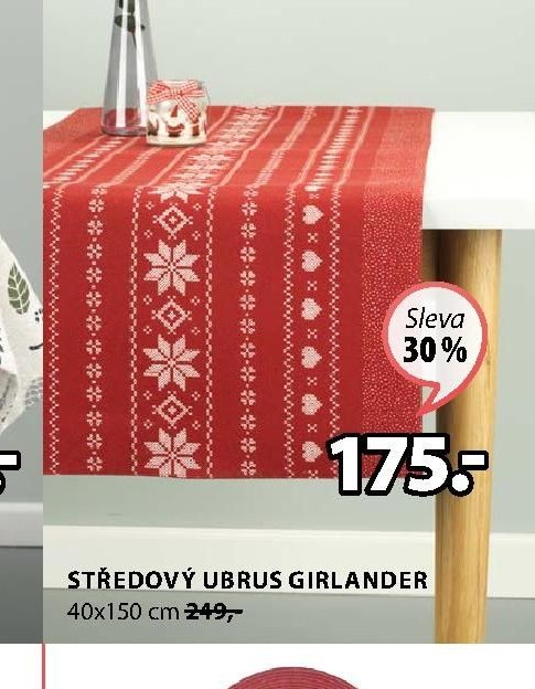 STŘEDOVÝ UBRUS GIRLANDER 40x150 cm