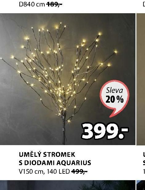 UMĚLÝ STROMEK S DIODAMI AQUARIUS V150 cm, 140 LED