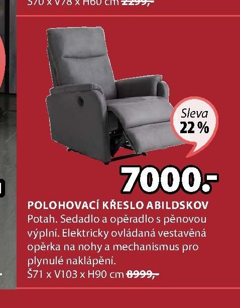 Polohovací křeslo ABILDSKOV