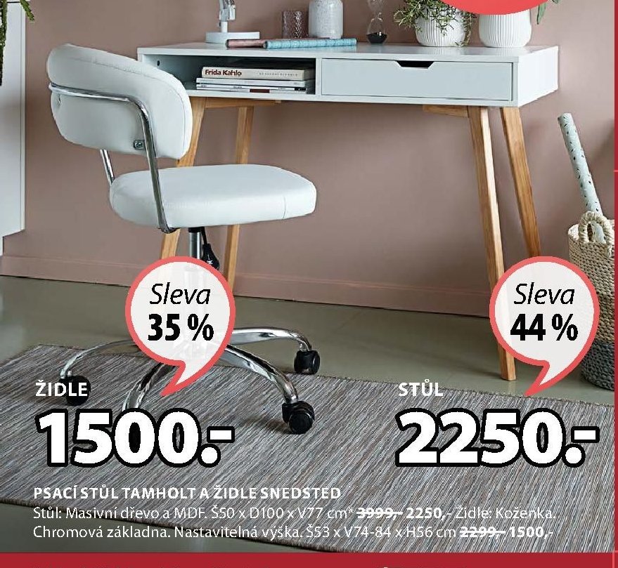 Psací stůl TAMHOLT a židle SNEDSTED