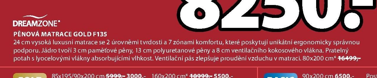 Pěnová matrace GOLD F135