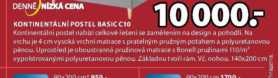 Kontinentální postel BASIC C10