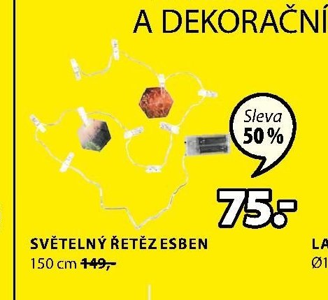 SVĚTELNÝ ŘETĚZ ESBEN 150 cm
