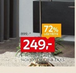 1: Hotový závěs