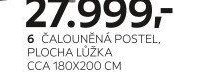 Čalouněná postel, plocha lůžka cca 180x200 cm
