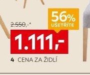 cena za židli