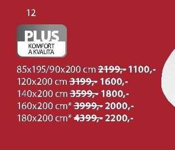 PLUS VRCHNÍ MATRACE