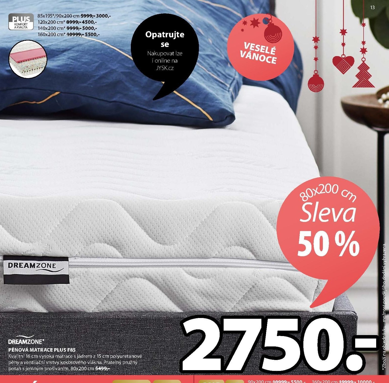 PĚNOVÁ MATRACE PLUS F85
