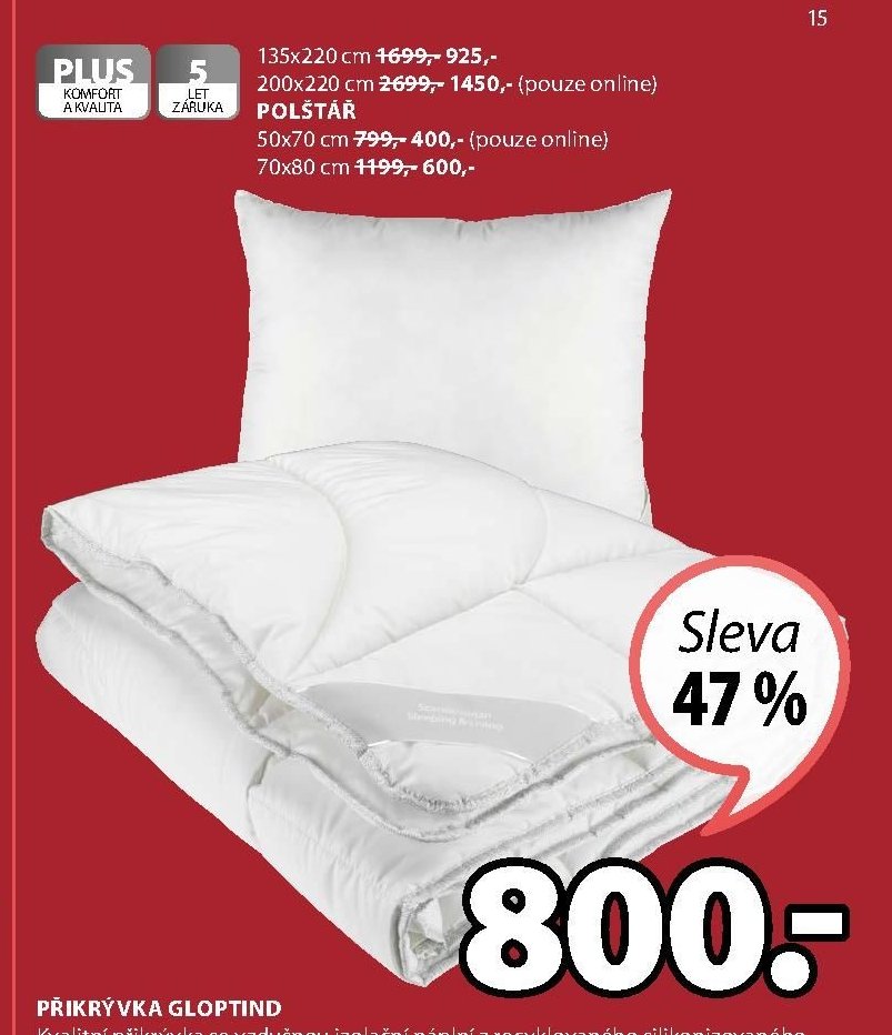 PLUS přikrývka GLOPTIND 135x220 cm