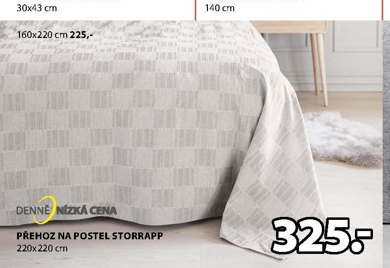 PŘEHOZ NA POSTEL STORRAPP 220x220 cm