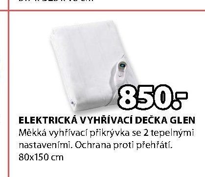 ELEKTRICKÁ VYHŘÍVACÍ DEČKA GLEN