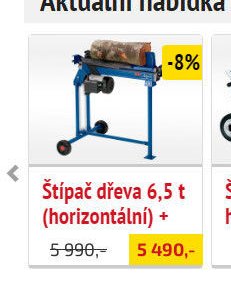 Štípač dřeva 6,5 t (horizontální) +