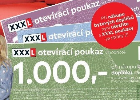 XXXL otevírací poukaz