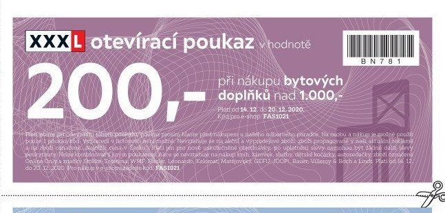 XXXL otevírací poukaz