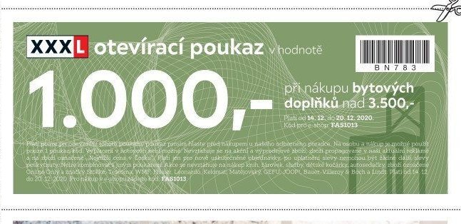 XXXL otevírací poukaz