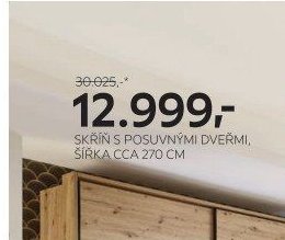 SKŘÍŇ S POSUVNÝMI DVEŘMI, ŠÍŘKA CCA 270 CM