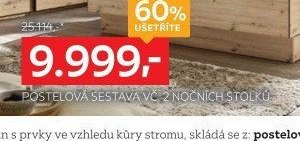 POSTELOVÁ SESTAVA VČ. 2 NOČNÍCH STOLKŮ