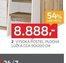 2 VYSOKÁ POSTEL, PLOCHA LŮŽKA CCA 90X200 CM